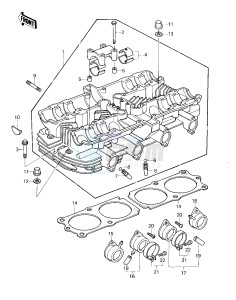 KZ 1000 C [POLICE 1000] (C2-C4) [POLICE 1000] drawing CYLINDER HEAD -- 79-81 C2_C3_C4- -