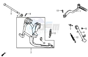 JET ONE 50 drawing CENTRAL STAND / SIDE STAND