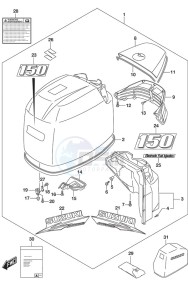 DF 150 drawing Engine Cover (Black)