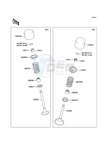 KX250F KX250T8F EU drawing Valve(s)