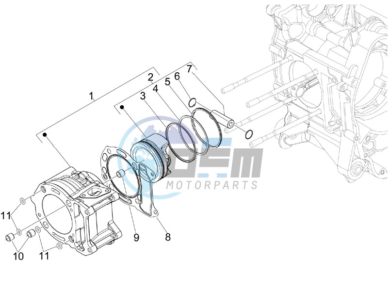 Cylinder - piston - wrist pin unit