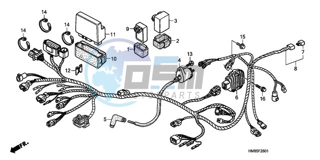 WIRE HARNESS (TRX250TE)