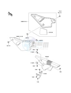 KL 650 A [KLR 650] (A6F-A7F) A6F drawing SIDE COVERS_CHAIN COVER