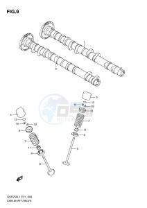 GSR750 (E21) drawing CAMSHAFT - VALVE