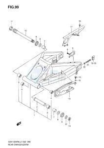 GSX1300R drawing REAR SWINGING ARM L3