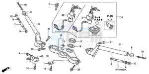 CBR125RW9 Germany - (G / WH) drawing HANDLE PIPE/TOP BRIDGE