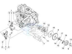 Liberty 200 4t Sport e3 drawing Camshaft - Rocking levers support unit