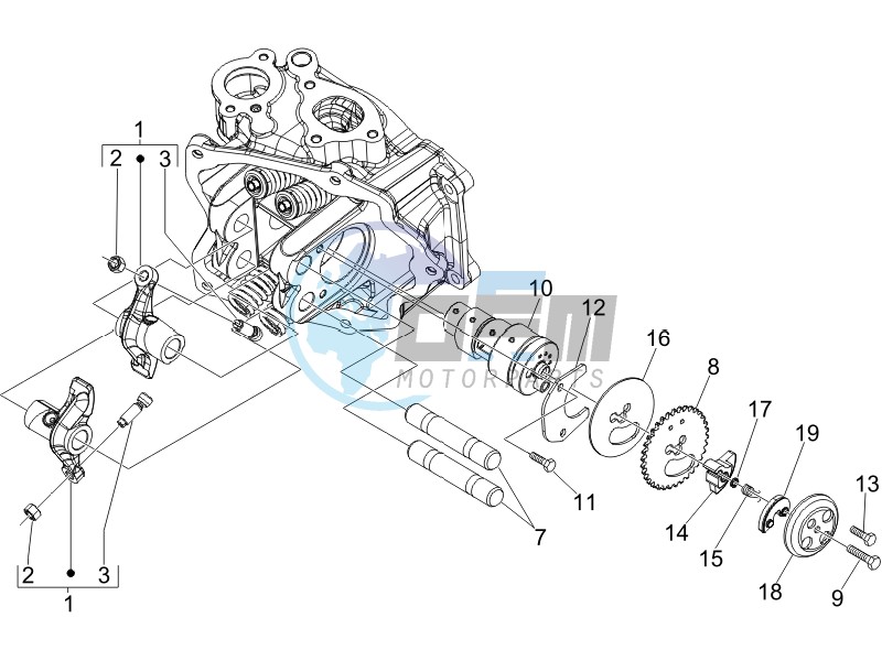 Camshaft - Rocking levers support unit