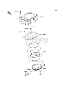 KLX450R KLX450A9F EU drawing Cylinder/Piston(s)