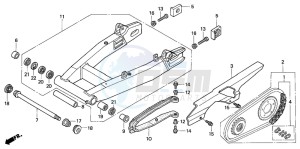 CB1300F1 CB1300SUPER FOUR drawing SWINGARM/CHAIN CASE