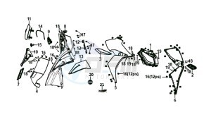 JET 14 25KMH 50 (L8) NL EURO4 drawing FRONT COWL / INNER LEG SHIELD / INDICATOR LIGHTS