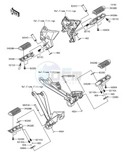 Z1000SX ZX1000LFF FR GB XX (EU ME A(FRICA) drawing Footrests