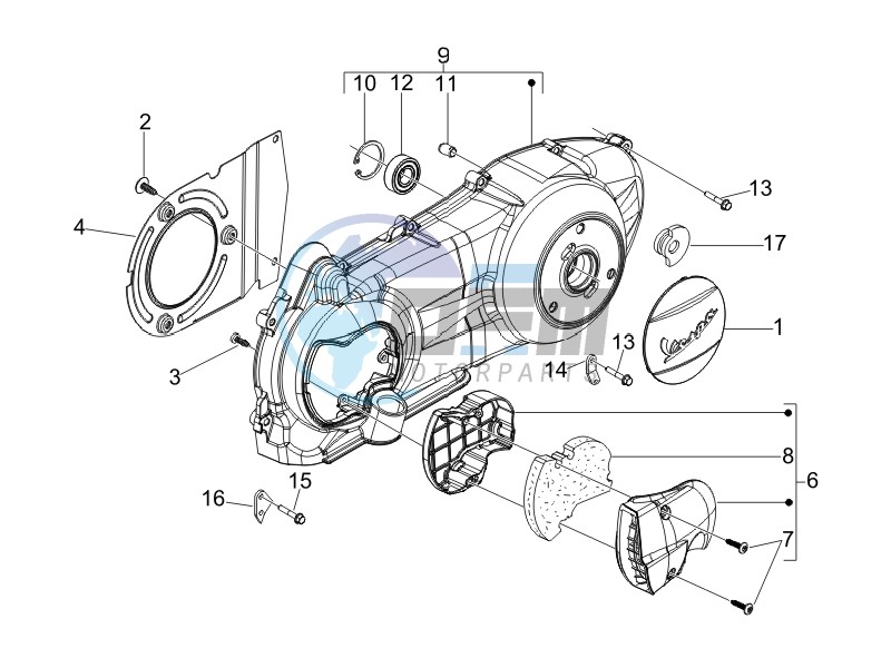 Crankcase cover and cooling