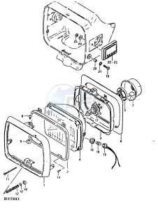 GSX1100 (T-X) drawing HEADLAMP (E2)