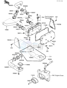 ZX 750 E [GPZ 750 TURBO] (E1-E2) [GPZ 750 TURBO] drawing AIR CLEANER