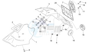 Scarabeo 50 2t (eng. Minarelli) drawing Rear body III - Mudguard