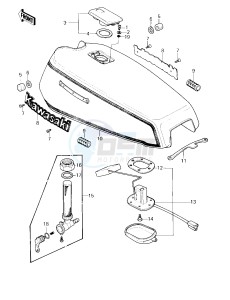 KZ 1000 D [Z1R] (D3) [Z1R] drawing FUEL TANK -- 80 D3- -