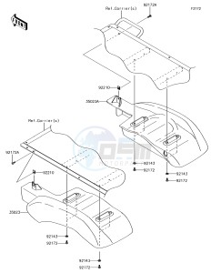 MULE SX 4x4 KAF400HJF EU drawing Rear Fender(s)