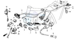 XR250R drawing WIRE HARNESS/ IGNITION COIL/C.D.I. UNIT