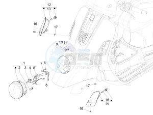 GTV 300 SEI GIORNI IE E4 ABS (APAC) drawing Front headlamps - Turn signal lamps