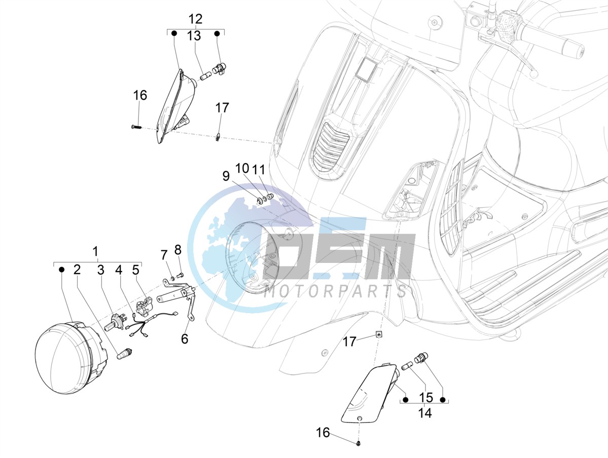 Front headlamps - Turn signal lamps