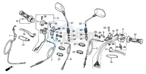 CG125M drawing HANDLE LEVER/SWITCH/CABLE (3)