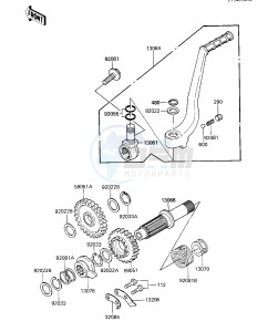 KX 500 B [KX500] (B1) [KX500] drawing KICKSTARTER MECHANISM