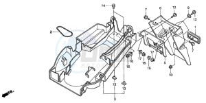 CB600F2 CB600S drawing REAR FENDER