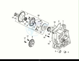 ORBIT III 50 (XE05W2-EU) (E5) (M1) drawing R CRANK CASE-OIL PUMP ASSY