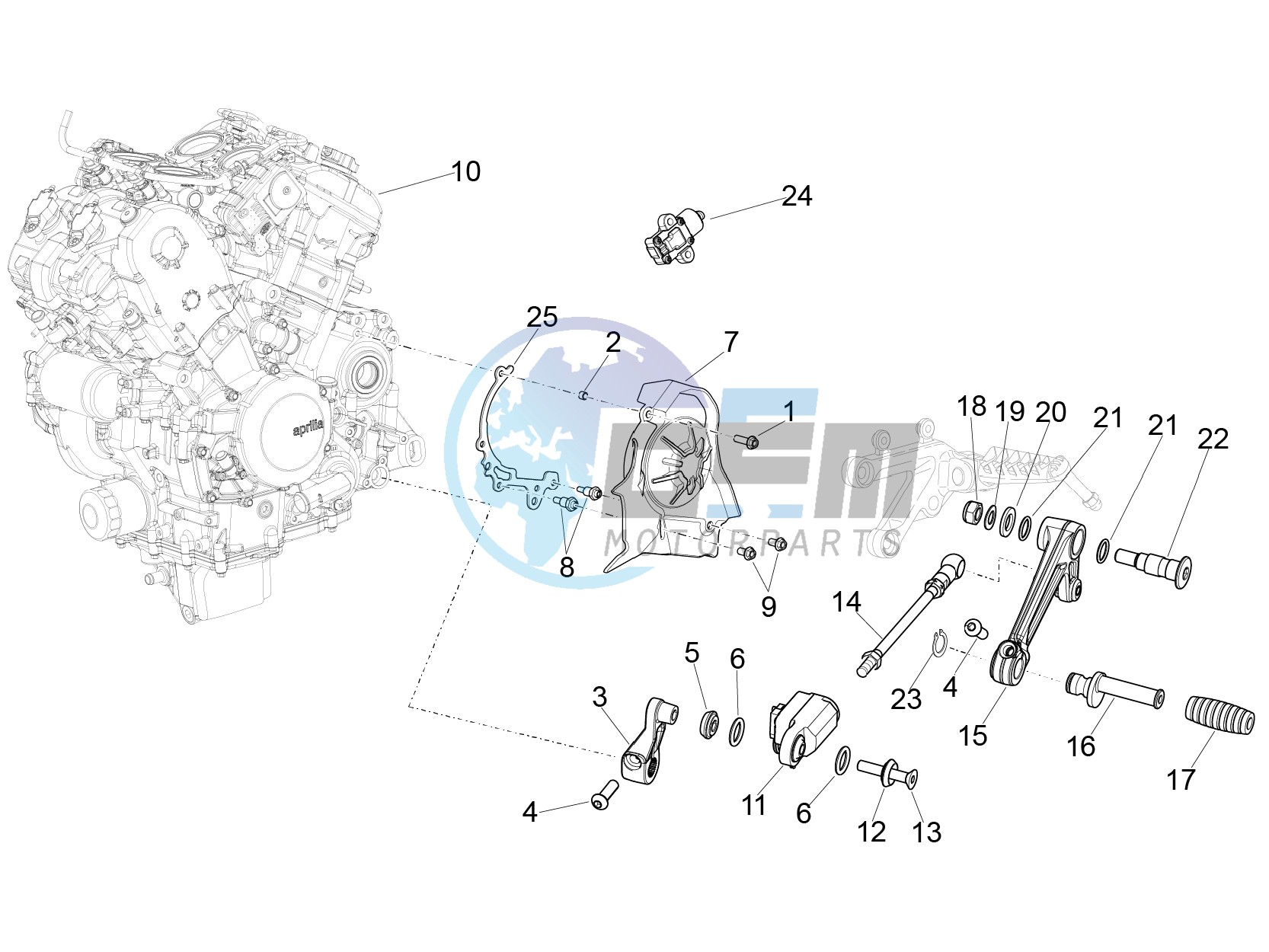 Engine-Completing part-Lever