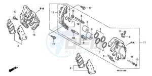 CB600F3A Europe Direct - (ED / ST 25K) drawing FRONT BRAKE CALIPER (CB600F/F3)