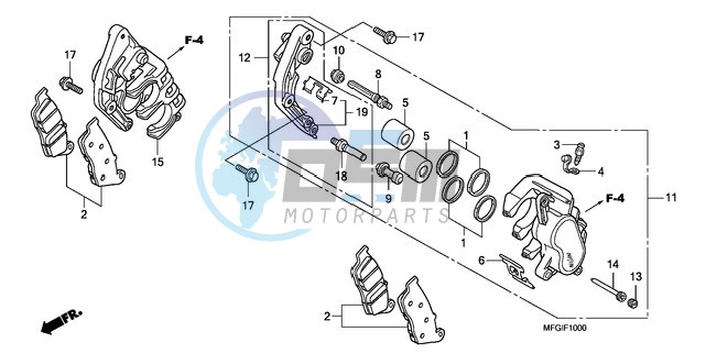 FRONT BRAKE CALIPER (CB600F/F3)