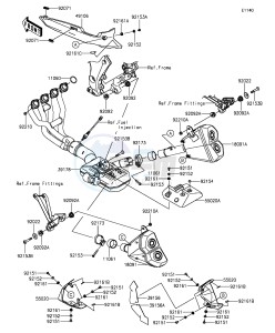 Z1000SX ZX1000LEF FR GB XX (EU ME A(FRICA) drawing Muffler(s)