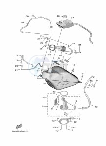 MWD300 TRICITY 300 (BX94) drawing FUEL TANK