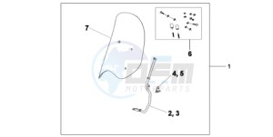 SH300AR9 F / ABS CMF SPC drawing WINDSHIELD WITHOUT KNUCKLE VISOR