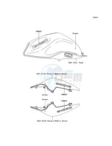 Z1000 ZR1000B8F FR GB XX (EU ME A(FRICA) drawing Decals(Green)