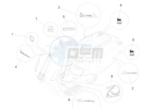 Primavera 50 4T-2V 25 kmh (EMEA) drawing Plates - Emblems