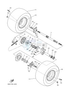 YFM90R (43DD 43DE 43DF 43DD) drawing REAR WHEEL