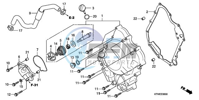 RIGHT CRANKCASE COVER/ WATER PUMP