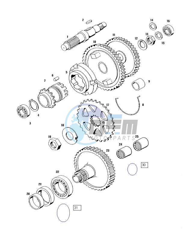 Countershaft-mainshaft