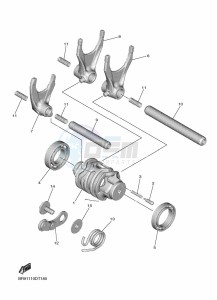 YZ450F (B2WD) drawing SHIFT CAM & FORK