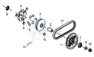 JET 4 50cc drawing CLUTCH / V BELT