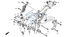 CB600F2 HORNET drawing FRAME BODY