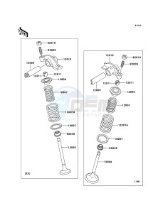 KLF250 KLF250A9F EU GB drawing Valve(s)