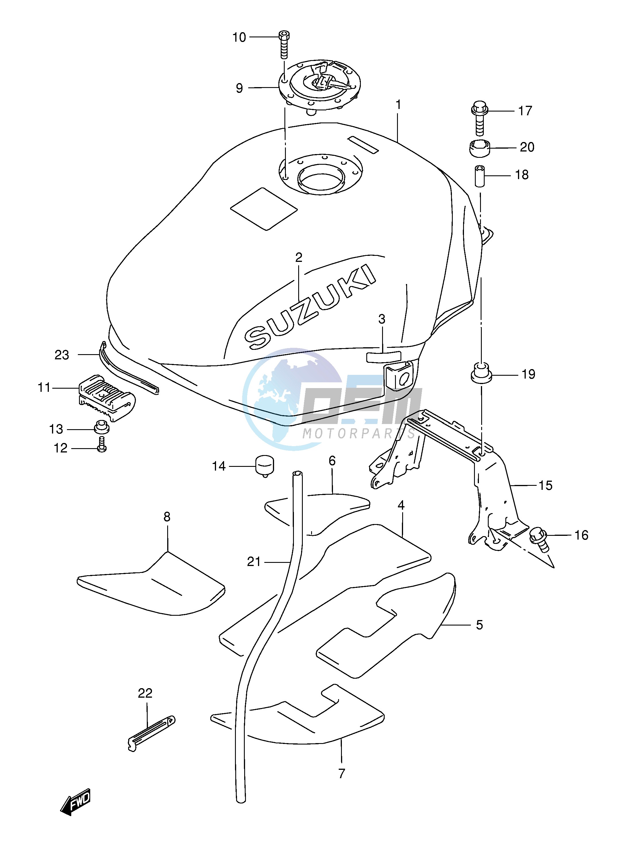 FUEL TANK (MODEL W X)