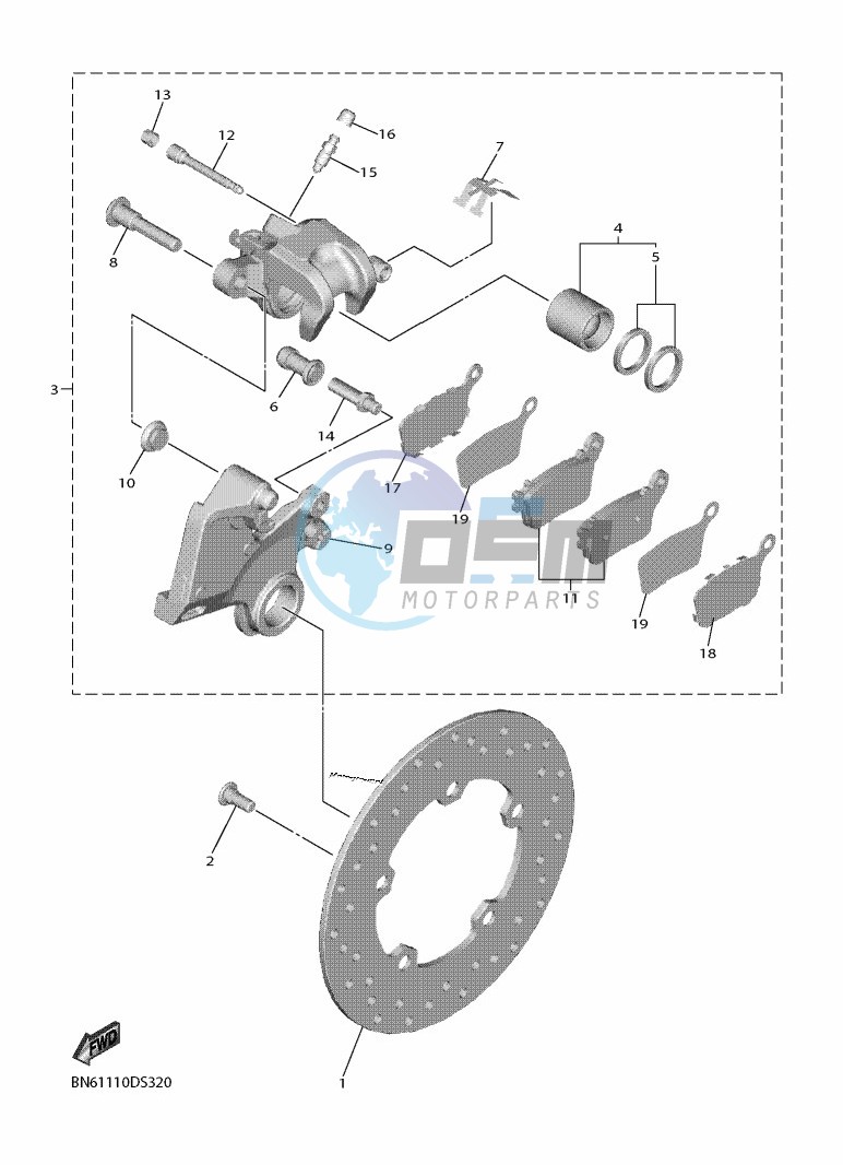 REAR BRAKE CALIPER