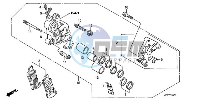 R. FRONT BRAKE CALIPER (ABS)