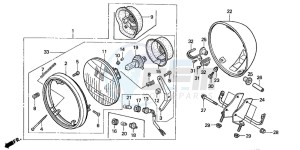 VT750DCA SHADOW SPIRIT drawing HEADLIGHT (E/ED/F/H/KO/U/2ED)