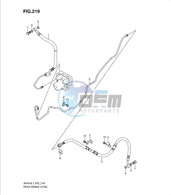 REAR BRAKE HOSE (AN400ZAL1 E19)