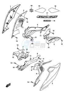 GSX-S125 drawing FUEL TANK SIDE COVER (GSX-S125MLL8 P21)